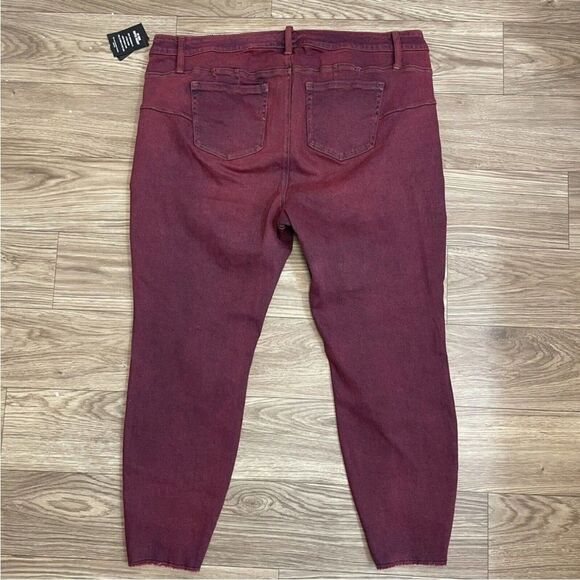 Hot Topic HT Denim Red Hi-Rise Button Fly Super Skinny Jeans - Picture 11 of 13